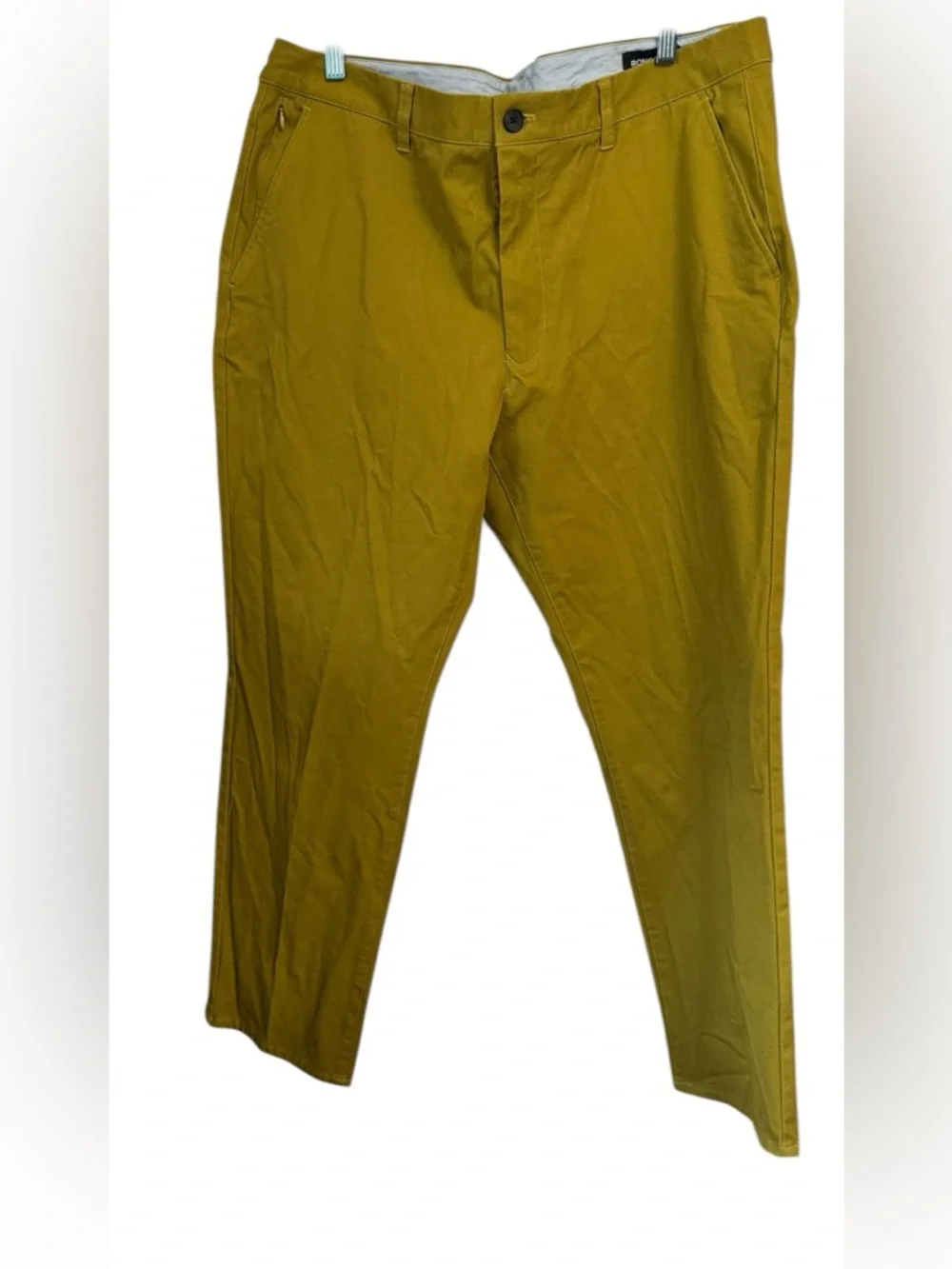 Bonobos The Chino 2.0 stretch zip pockets mustard size 38x30